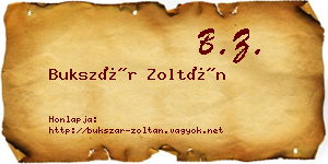Bukszár Zoltán névjegykártya